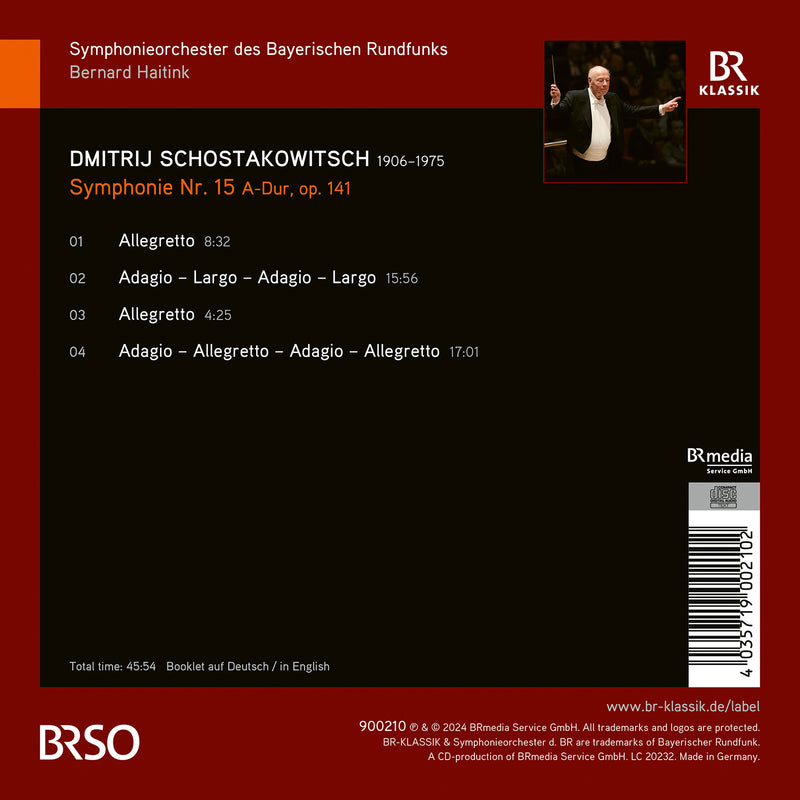 Shostakovich: Symphony No. 15 / Haitink, BRSO