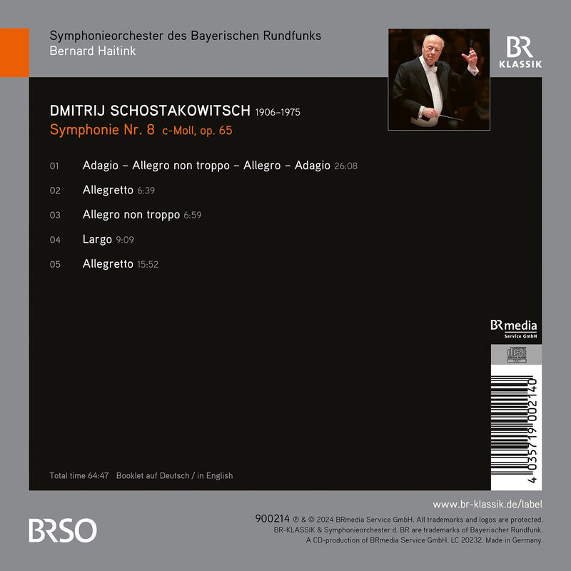 Shostakovich: Symphony No. 8 / Haitink, Bavarian Radio Symphony Orchestra