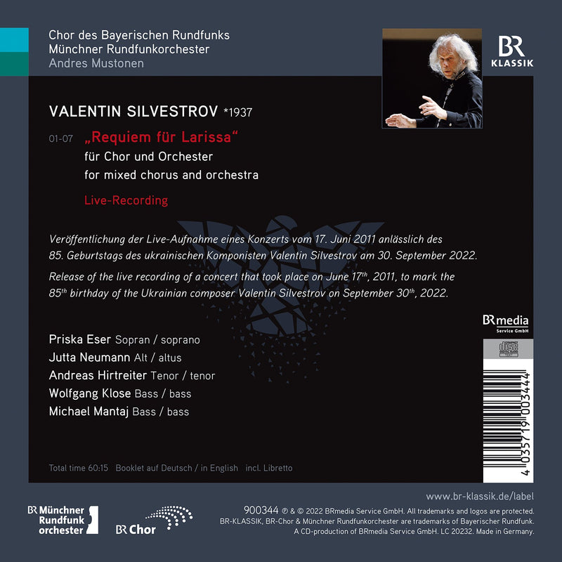 Silvestrov: Requiem for Larissa / Mustonen, Munich Radio Orchestra