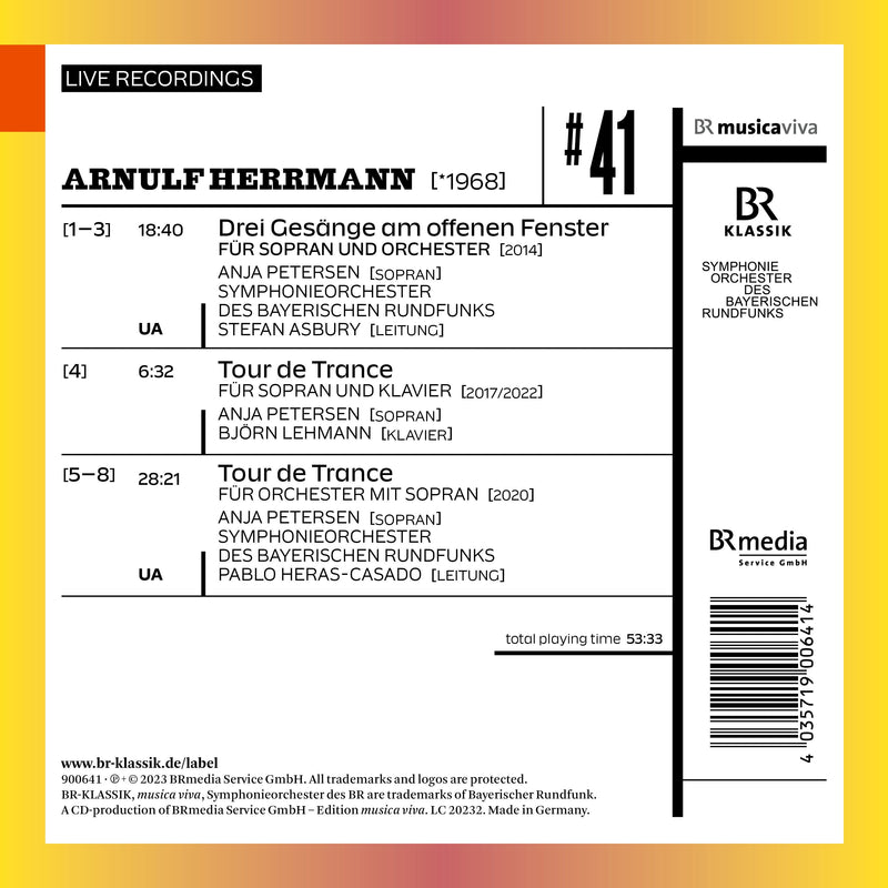A. Herrmann: 3 Songs at the Open Window & Tour de Trance / Bavarian Radio SO