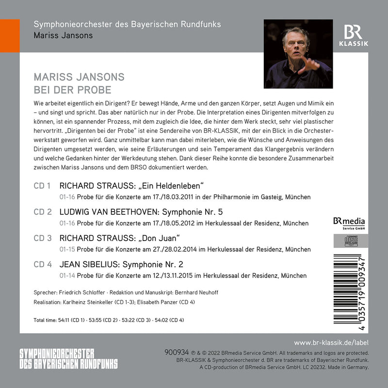 Beethoven, Sibelius, R. Strauss: Conductors in Rehearsal - Mariss Jansons vol. 2 / Bavarian Radio Symphony Orchestra