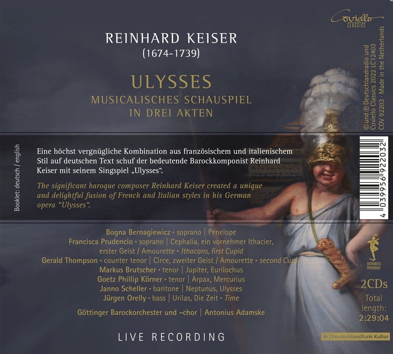 Keiser: Ulysses - Musicalisches Schauspiel in drei Akten / Adamske, Göttingen Baroque Orchestra
