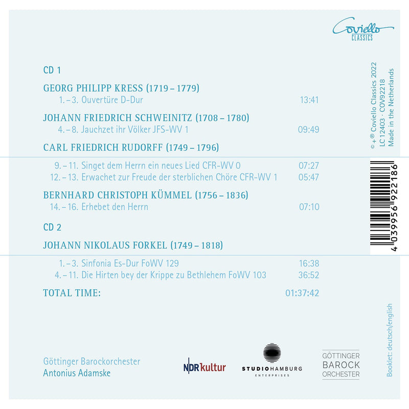 German Baroque Christmas Cantatas / Adamske, Göttingen Baroque Orchestra