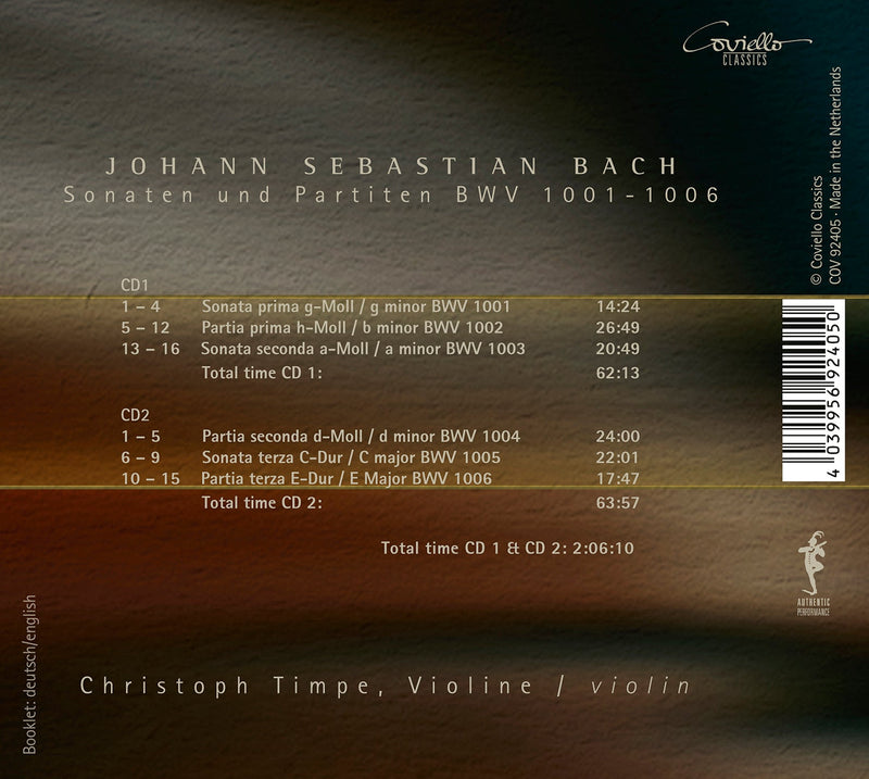 Bach: Sonatas & Partitas for Violin Solo / Timpe