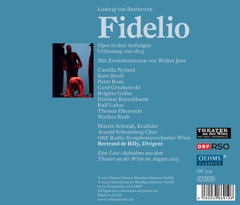 Beethoven: Fidelio - 1805 Version / Nylund, Streit, de Billy, ORF Radio Symphony Vienna