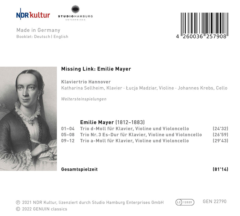 Emilie Mayer: Missing Link - World Premiere Recordings / Hanover Piano Trio