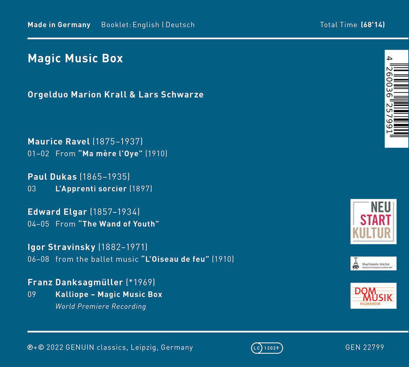 Dukas, Elgar, Ravel et al: Magic Music Box - Transcriptions for Organ Duo / Krall, Schwarze