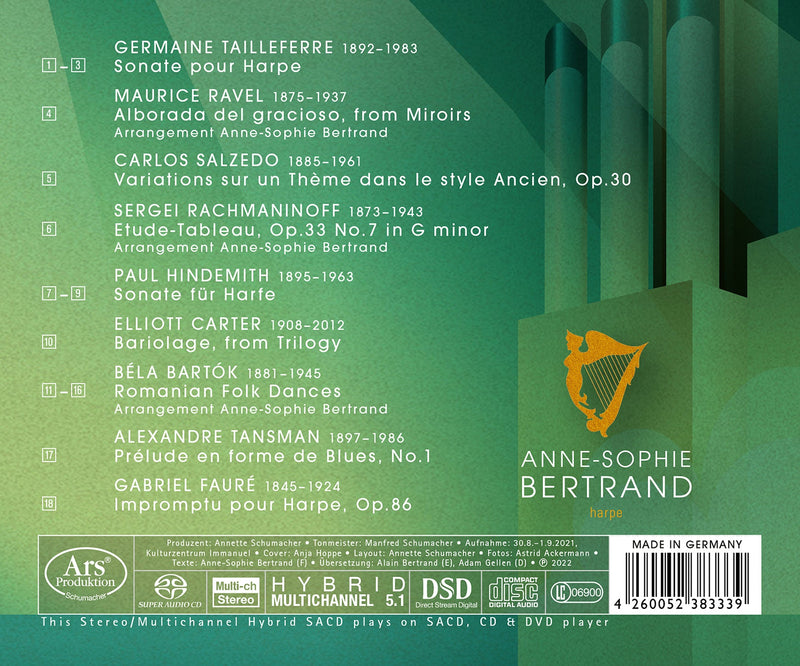 Bartók, Ravel, Rachmaninoff et al: Heritage Transatlantique - Music for Harp / Bertrand