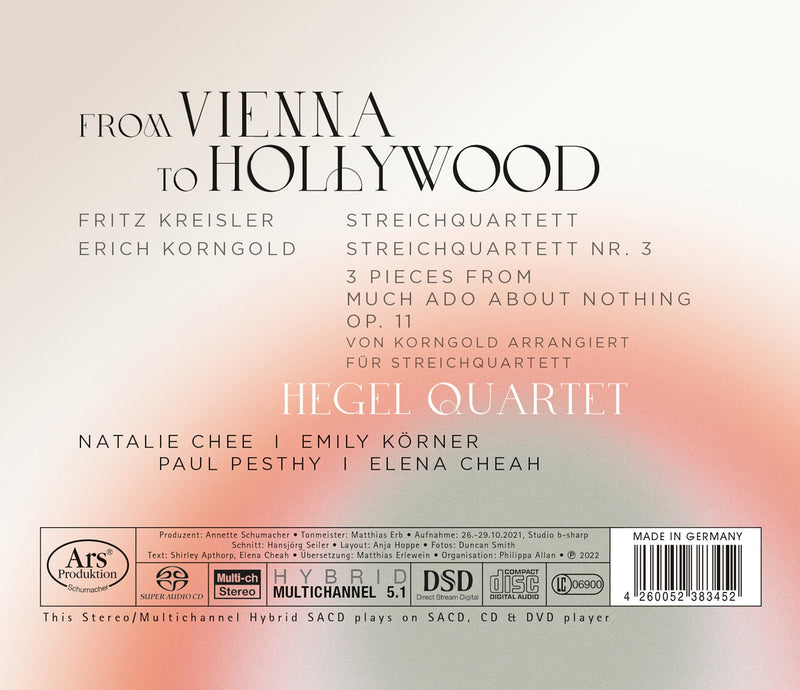 Korngold & Kreisler: From Vienna to Hollywood / Hegel Quartet
