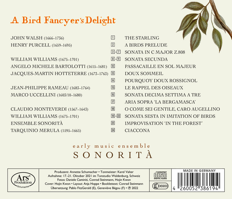 A Bird Fancyer's Delight / Ensemble Sonorità