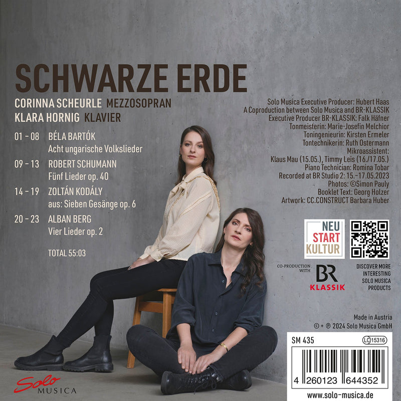 Bartók, Berg, Kodály & Schumann: Schwarze Erde - Art Songs / Scheurle, Hornig