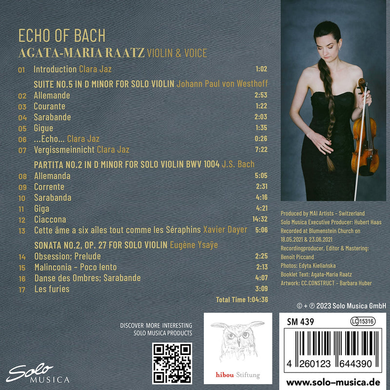 Bach, Dayer, Jaz, Westhoff & Ysaÿe: Echo of Bach / Raatz