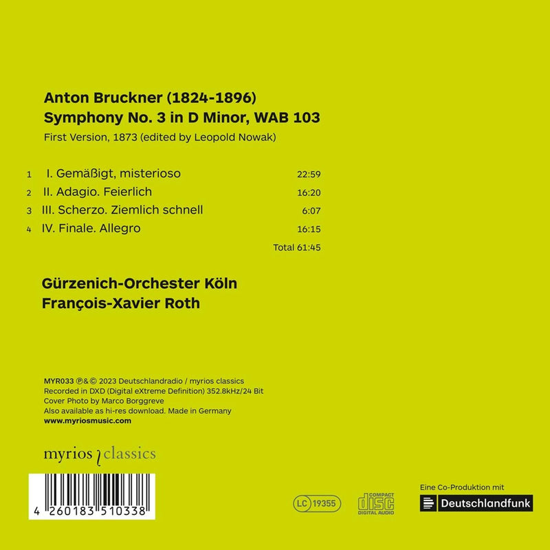 Bruckner: Symphony No. 3 / Roth, Gürzenich-Orchester Köln