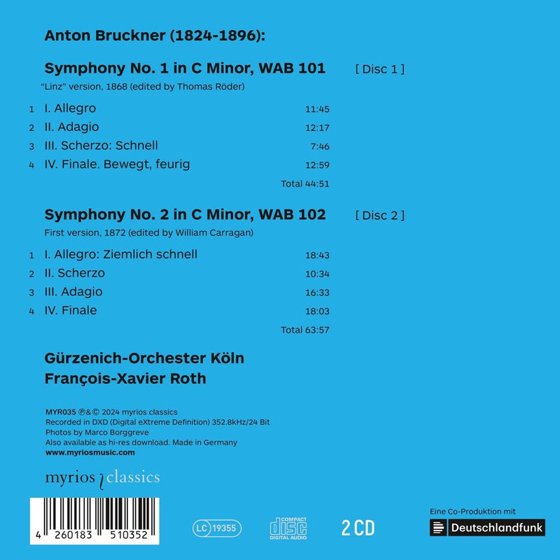 Bruckner: Symphonies Nos. 1 & 2 / Roth, Gürzenich-Orchester Köln