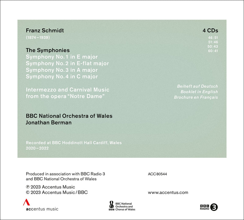 Schmidt: The Symphonies / Berman, BBC National Orchestra of Wales