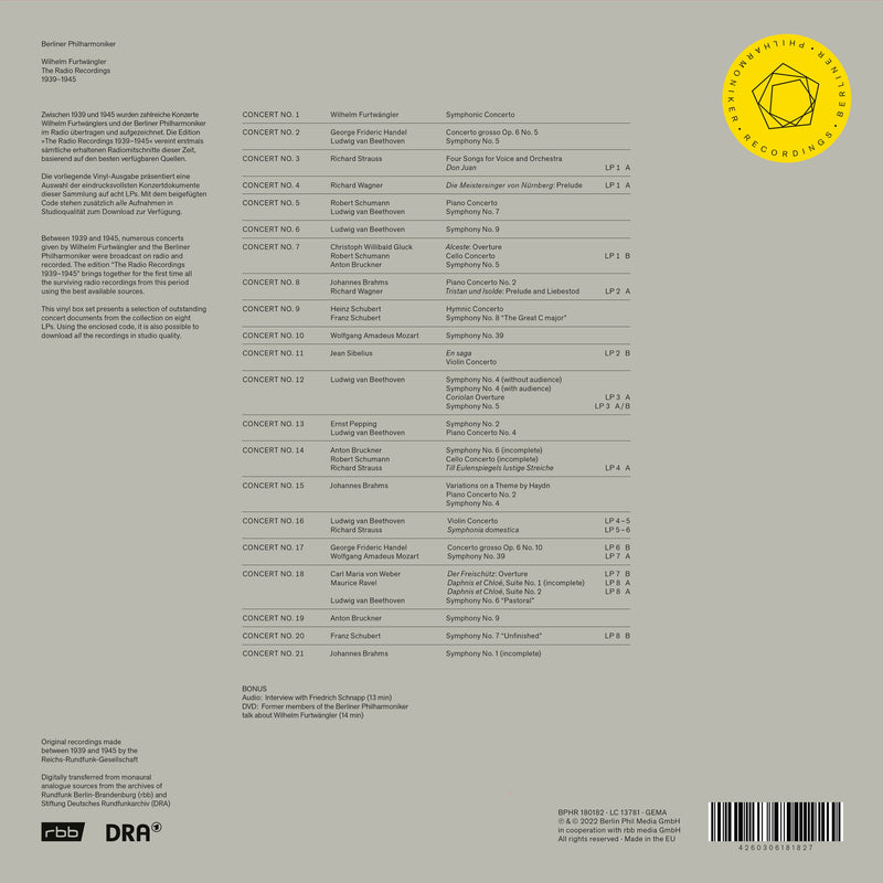 Beethoven: The WWII Radio Recordings / Furtwängler, Berlin Philharmonic