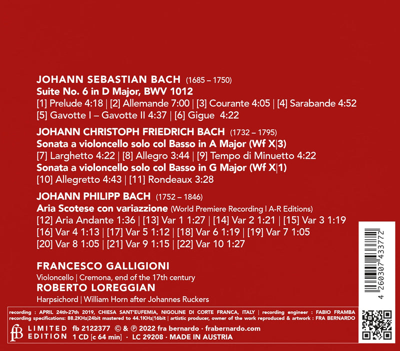 Bach: Violoncello, Chapter 3 / Galligioni