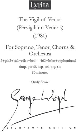 Lloyd: The Vigil of Venus (Pervigilium Veneris) for soprano,