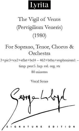 Lloyd: The Vigil of Venus (Pervigilium Veneris) for soprano,