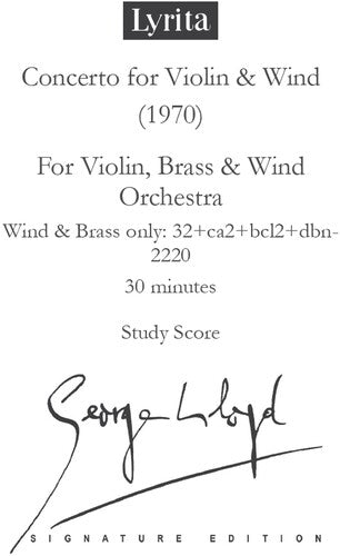 Lloyd: Concerto for Violin & Wind Study Score