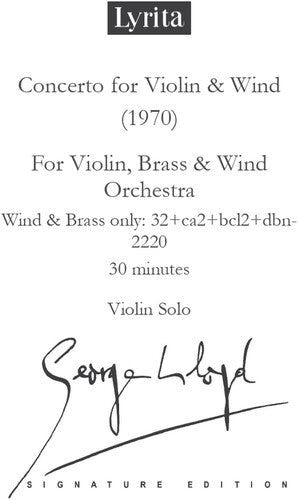 Lloyd: Concerto for Violin & Wind Violin Score