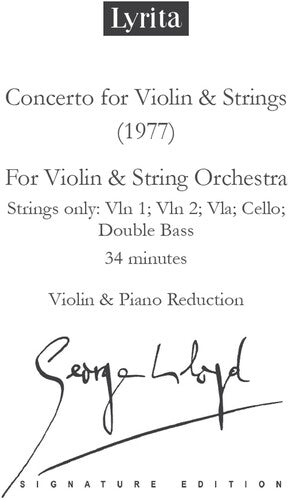 Lloyd: Concerto for Violin & Strings - Violin & Piano Reduct