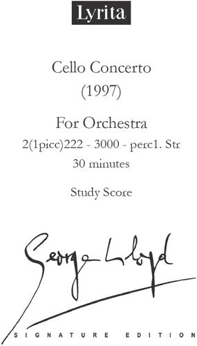 Lloyd: Cello Concerto Study Score