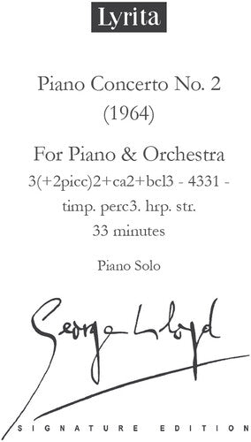 Lloyd: Piano Concerto No. 2 Piano Score