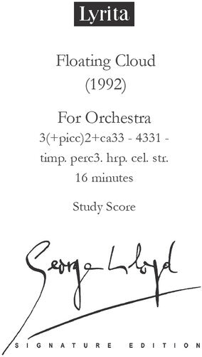 Lloyd: Floating Cloud for Orchestra - Study Score