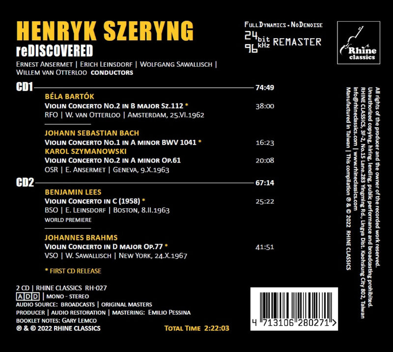 Henryk Szeryng - Rediscovered