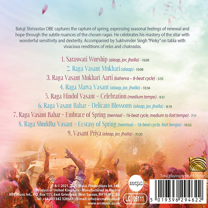 Voice of Flowers - Spring Ragas from India / Baluji Shrivastav