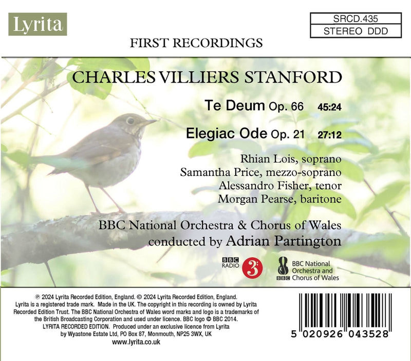 Stanford: Te Deum; Elegiac Ode / Partington, BBC National Orchestra of Wales