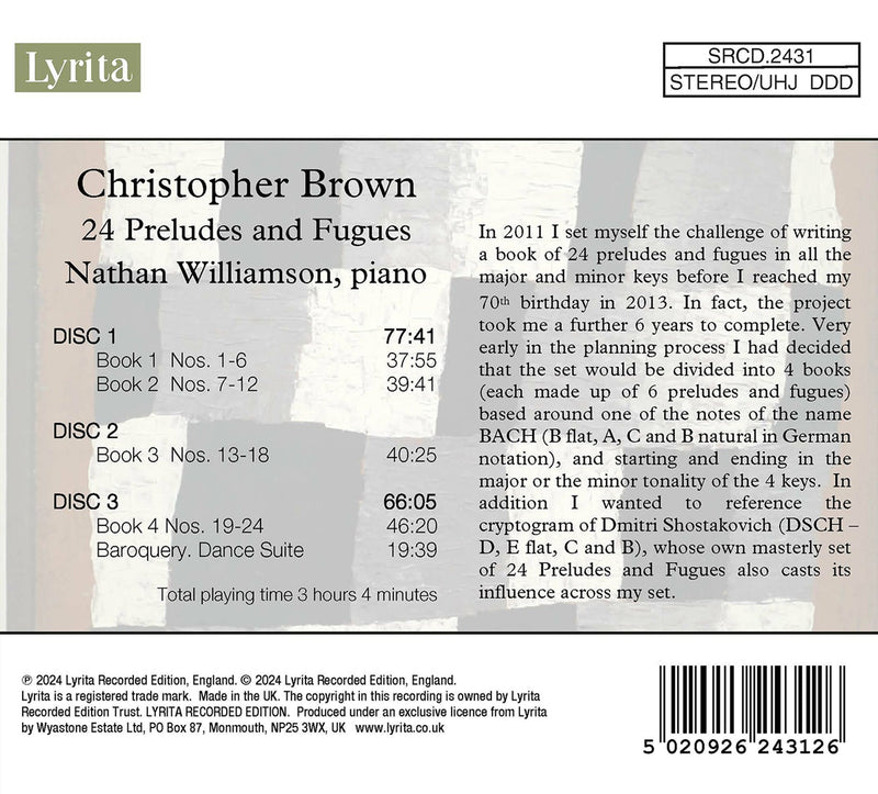 Christopher Brown: 24 Preludes & Fugues / Williamson