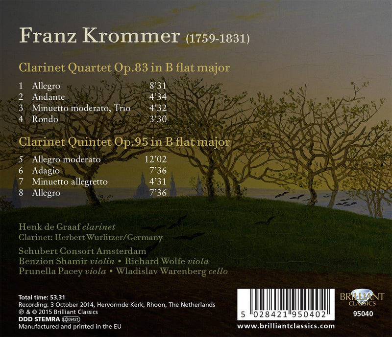 Krommer: Clarinet Quartet, Op. 83 - Quintet, Op. 95
