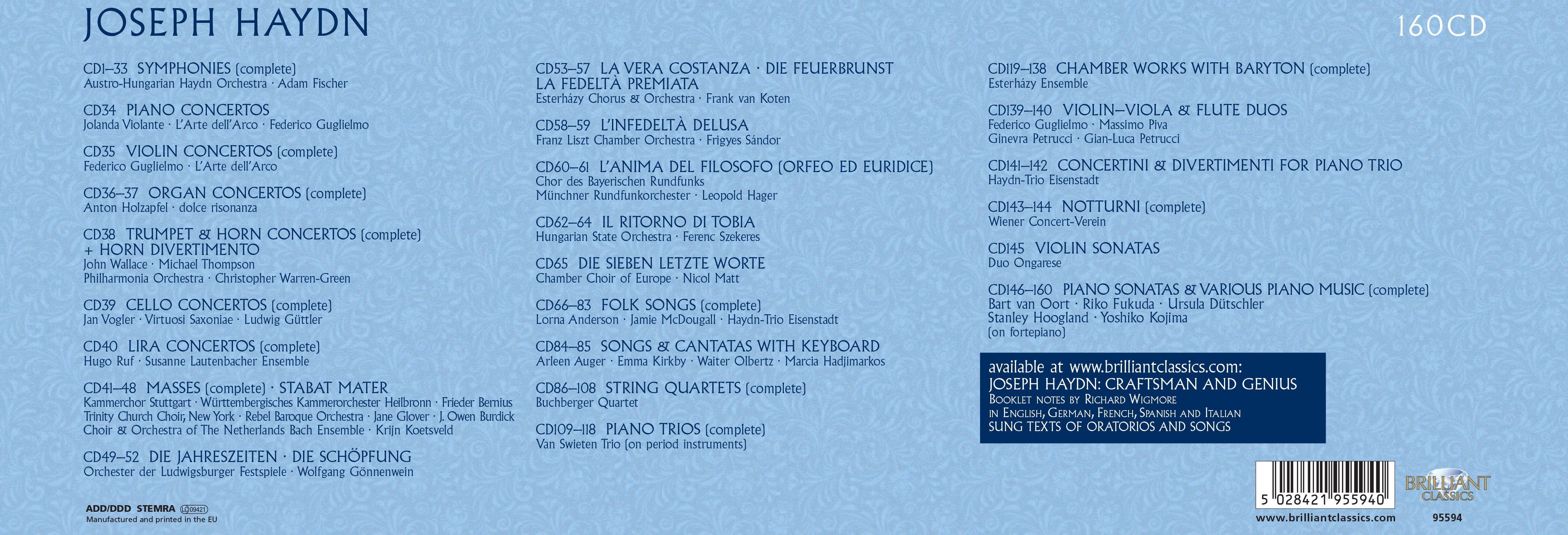 Haydn - Complete Edition 2017 - Brilliant Classics: BRI95594 | Buy