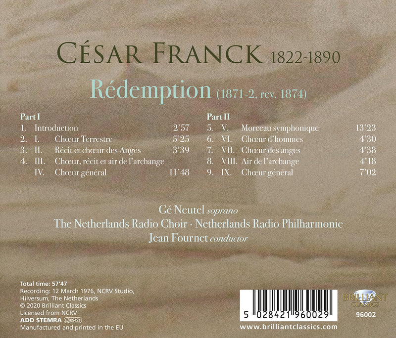 Franck: Redemption / Fournet, Netherlands Radio Choir & Philharmonic