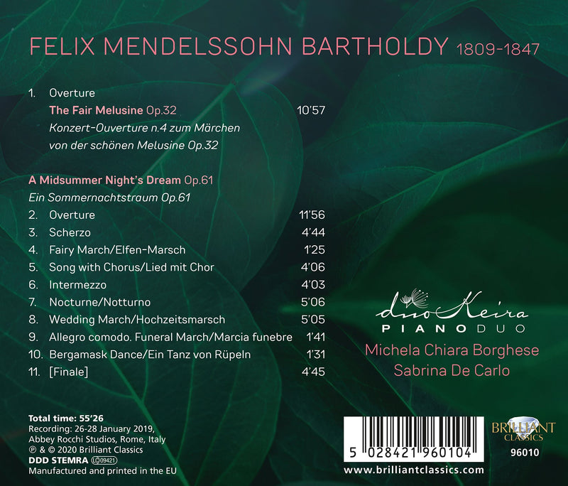 Mendelssohn: A Midsummer Night's Dream & Overture The Fair Melusine / DuoKeira
