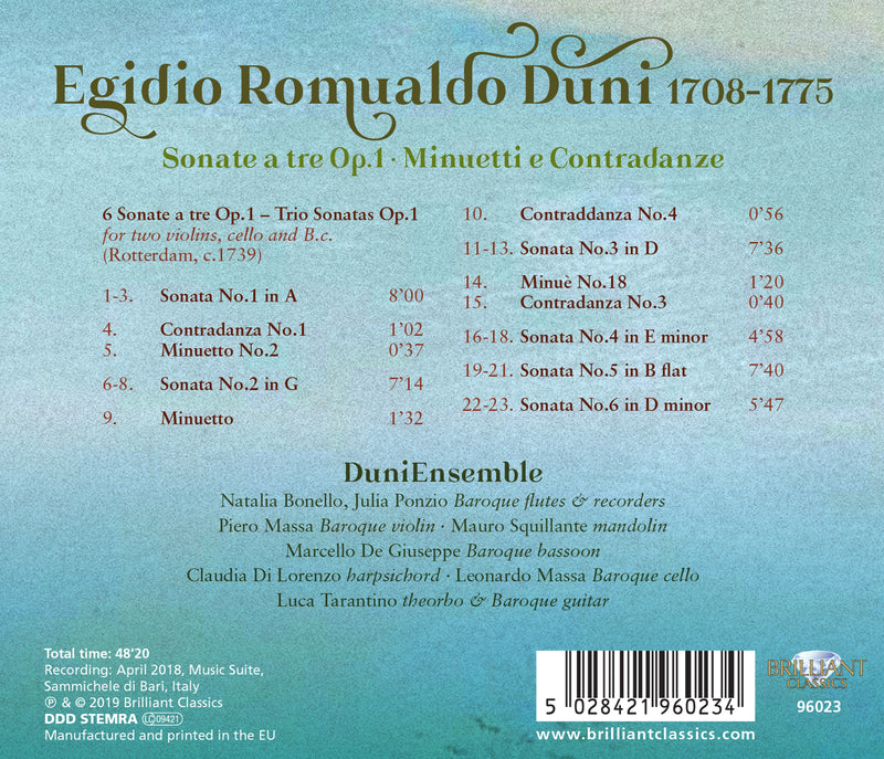 Duni: Trio Sonata Op. 1, Nos. 1-6