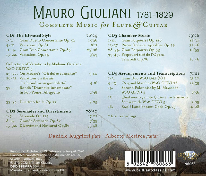Giuliani: Complete Music for Flute & Guitar / Mesirca, Ruggieri