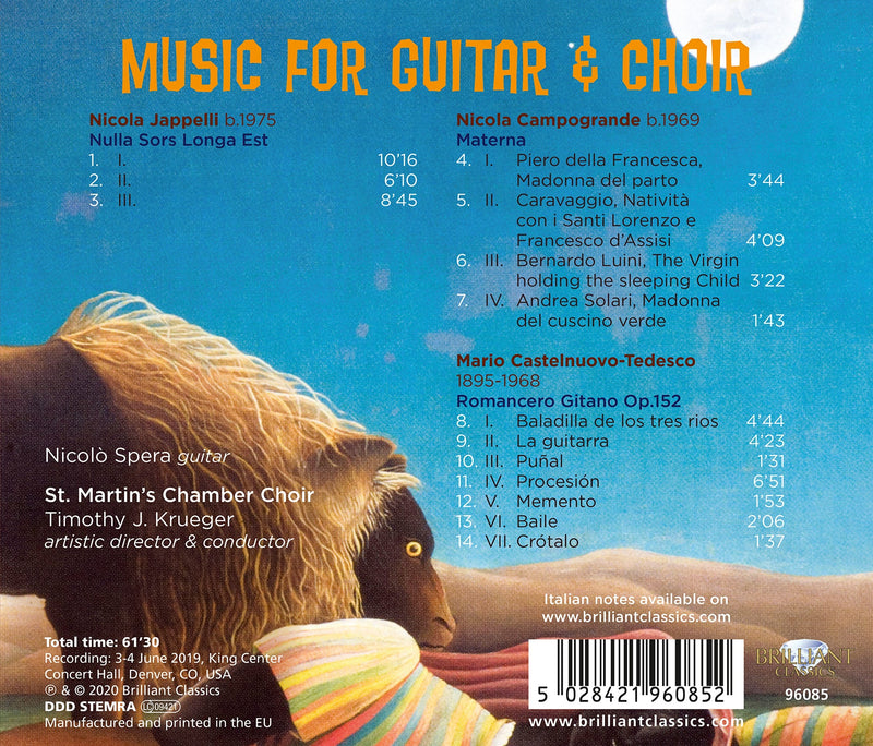 Music for Guitar & Choir by Castelnuovo-Tedesco, Campogrande & Jappelli