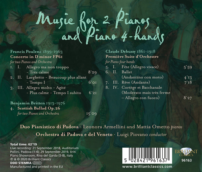 Poulenc, Britten, Debussy / Piovano, Orchestra Di Padova E Del Veneto