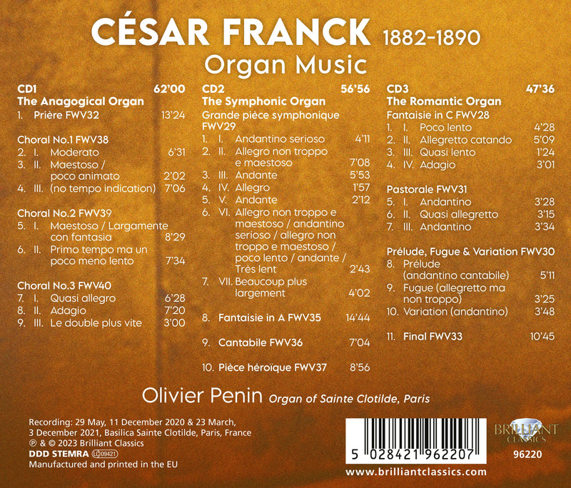 Franck: Organ Music at Sainte Clotilde / Penin