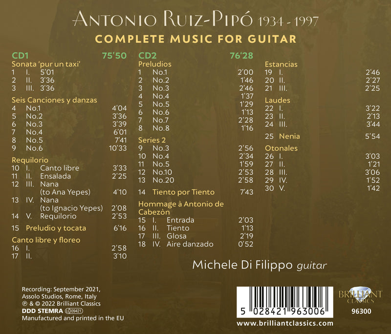 Ruiz-Pipó: Complete Music for Guitar / Di Filippo