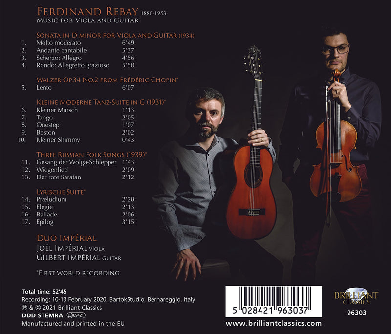Rebay: Music for Viola and Guitar / Duo Impérial