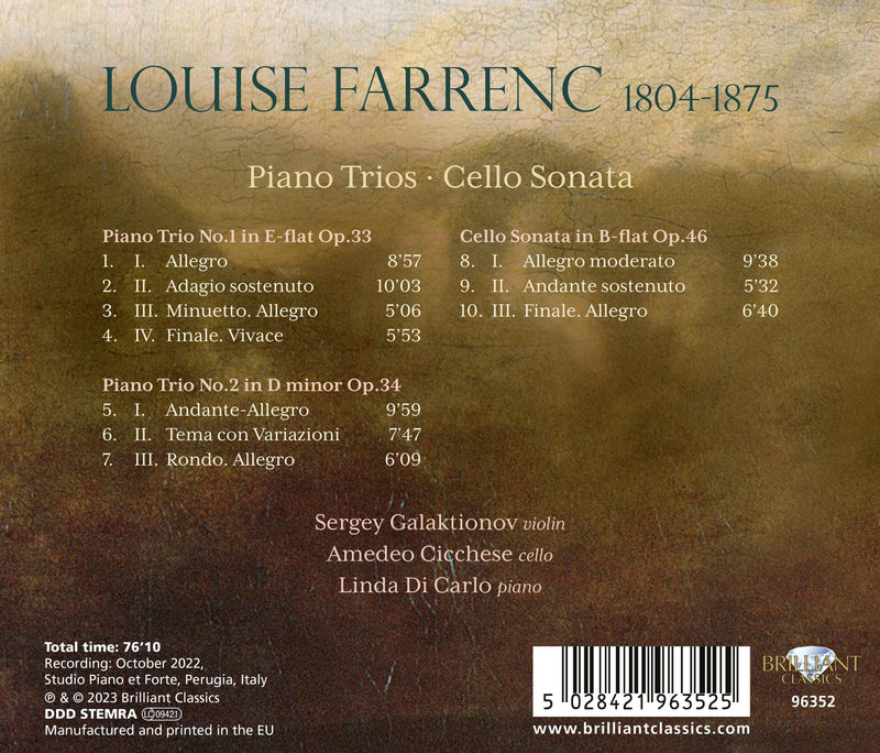 Farrenc: Piano Trios & Cello Sonata