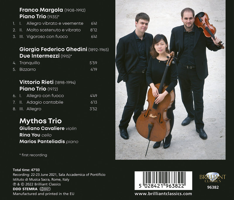 Margola, Ghedini, Rieti: Piano Trios / Mythos
