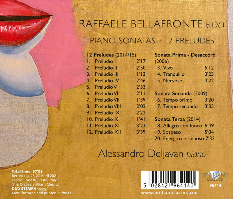 Bellafronte: Piano Sonatas & 12 Preludes / Deljavan