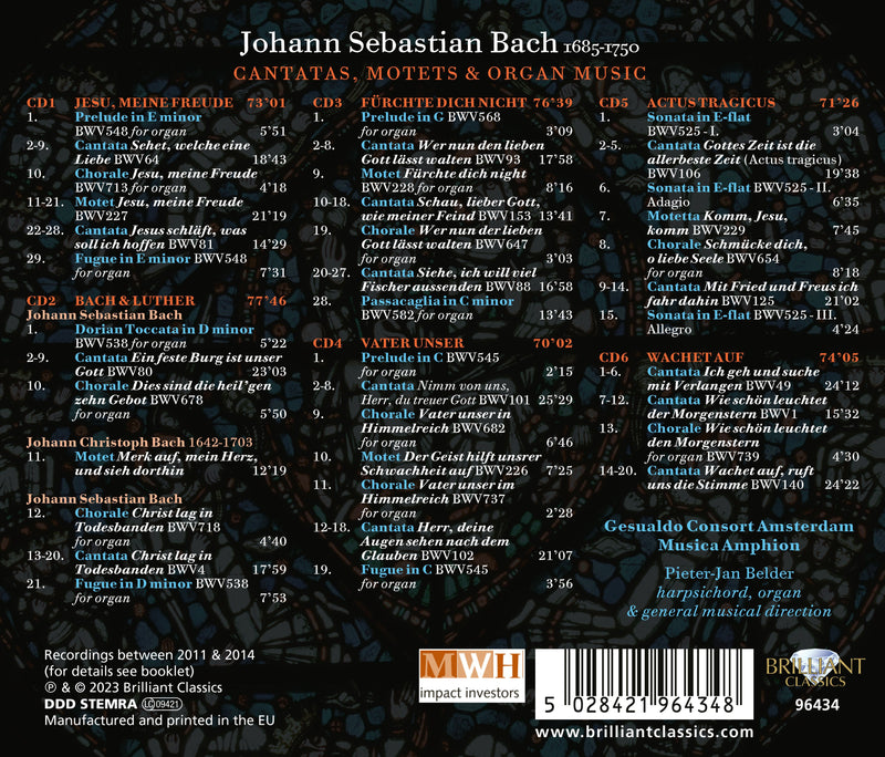 Bach: Cantatas, Motets & Organ Music / Belder, Gesualdo Consort Amsterdam