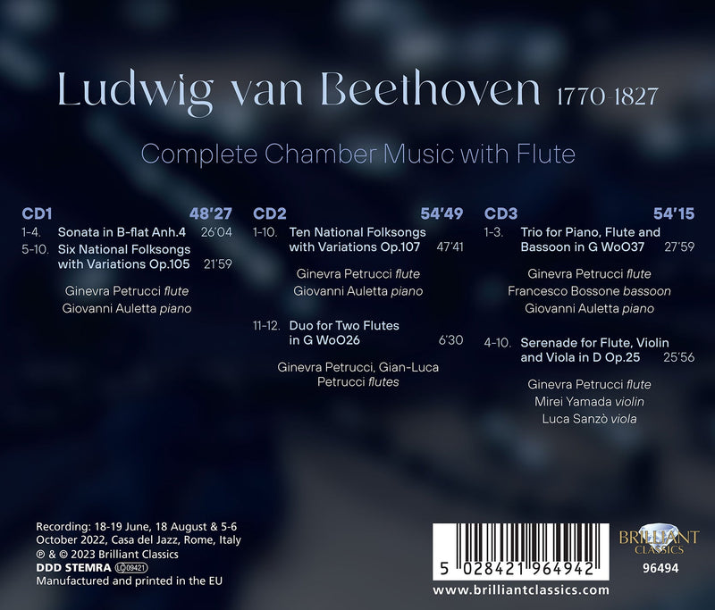 Beethoven: Complete Chamber Music with Flute / Petrucci