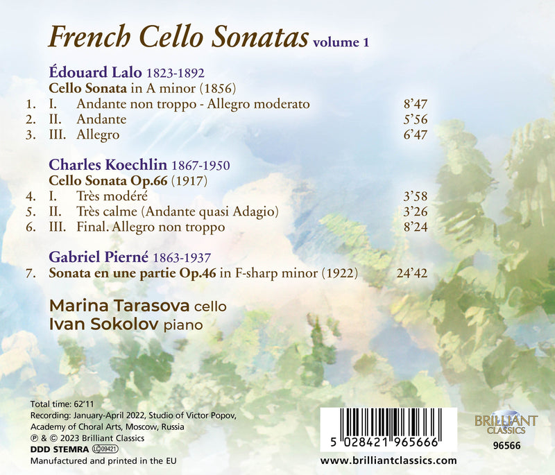 French Cello Sonatas, Vol. 1 - Lalo, Koechlin & Pierné / Tarasova, Sokolova